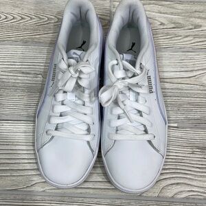Puma White PUMA Vikky V2 Leather Sneakers